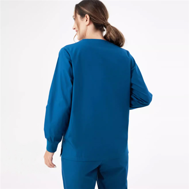 GUOER Medical Uniform Women Scrubs Set Top and Pants 23-8 Blue